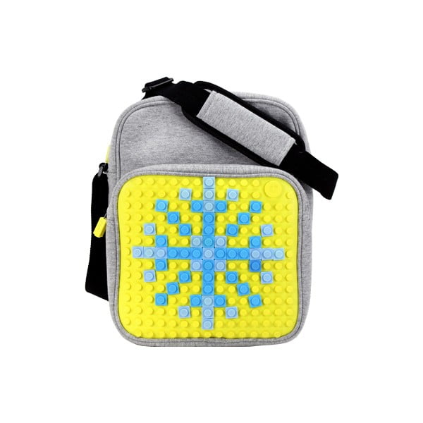 Pixelová taška cez rameno, grey/yellow