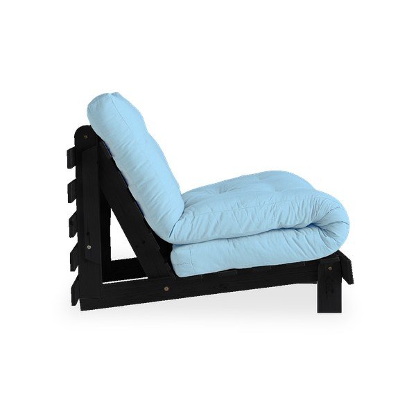 Rozkladacie kreslo so svetlomodrým poťahom Karup Design Roots Black/Light Blue-image-3