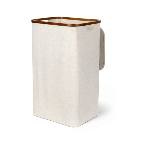 Krémový látkový kôš na bielizeň Bamboo/Linen – Bigso