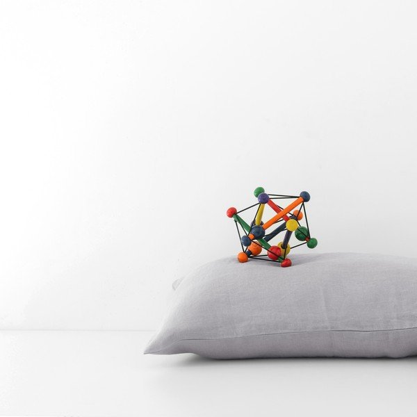 Detská sivá ľanová obliečka na vankúš Linen Tales Nature, 40 x 60 cm-image-2