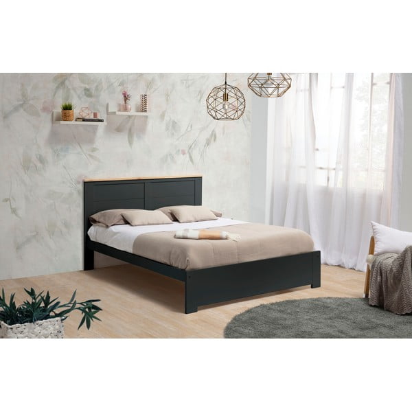 Antracitovosivá dvojlôžková posteľ 140x190 cm Akira - Marckeric-image-1