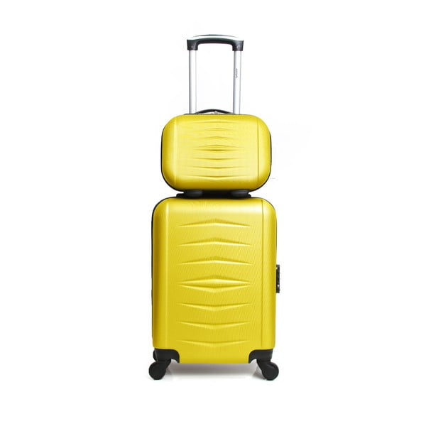 Sada 2 žltých cestovných kufrov na kolieskach Infinitif Oviedo