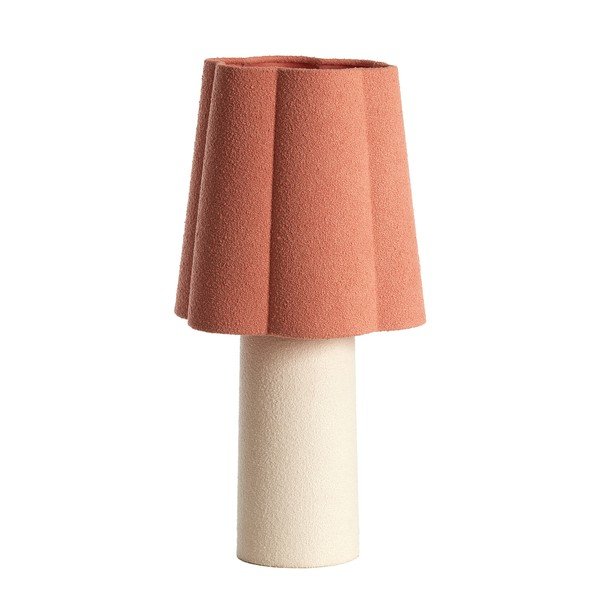 Stolová lampa v lososovej farbe/krémovobiela s textilným tienidlom (výška  50 cm) Musaby – Light & Living