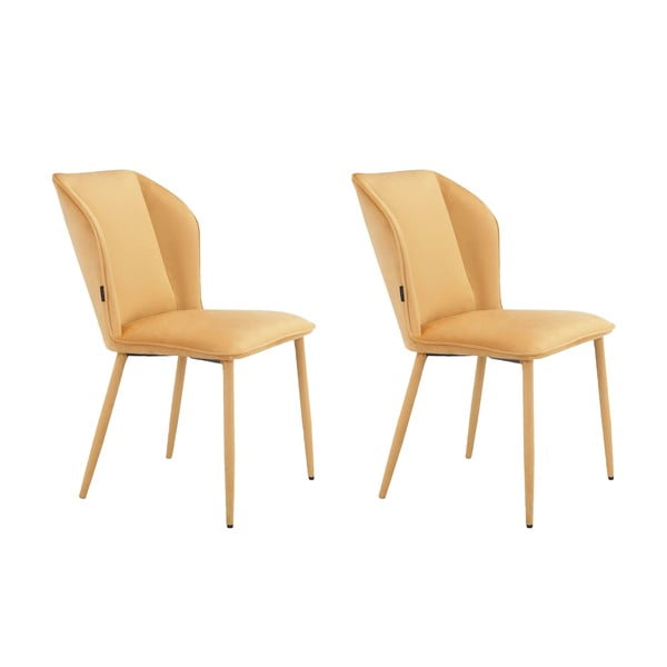 Žlté zamatové jedálenské stoličky v súprave 2 ks Wilma – Støraa-image-4