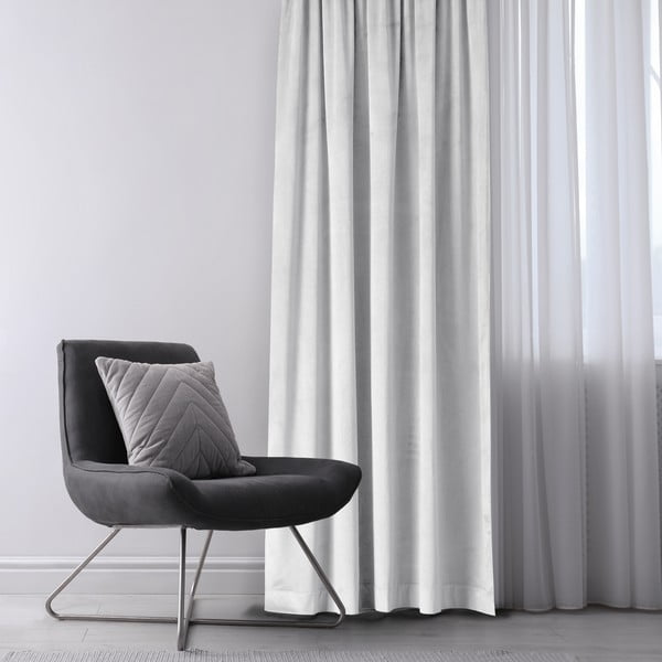 Biely zamatový dimout záves 140x270 cm Eyelets – Restilo-image-1