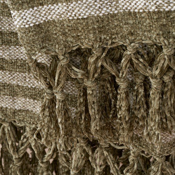 Zelená zamatová deka 130x170 cm Stripe Chenille – Catherine Lansfield-image-1