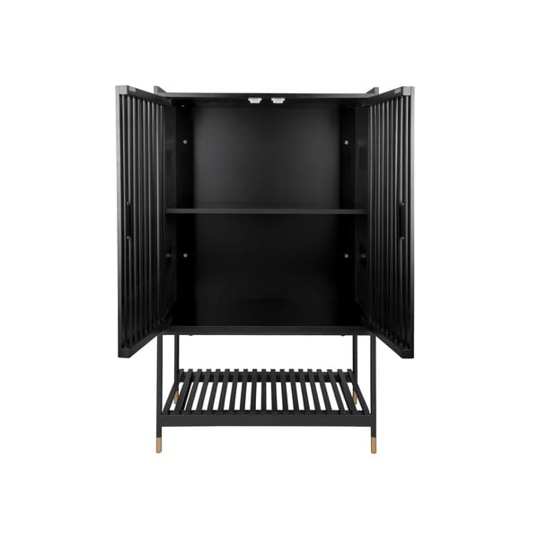 Čierna komoda z borovicového dreva Leitmotiv Marve, 75 x 120 cm-image-3