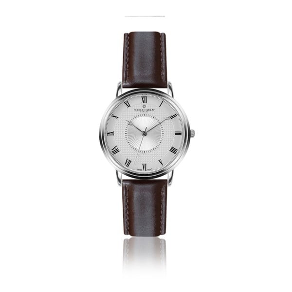 Pánske hodinky s koženým remienkom Frederic Graff Silver Grand Combine Dark Brown Leather