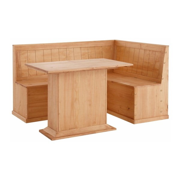 Set lavice a jedálenského stola z masívneho borovicového dreva Støraa Silas