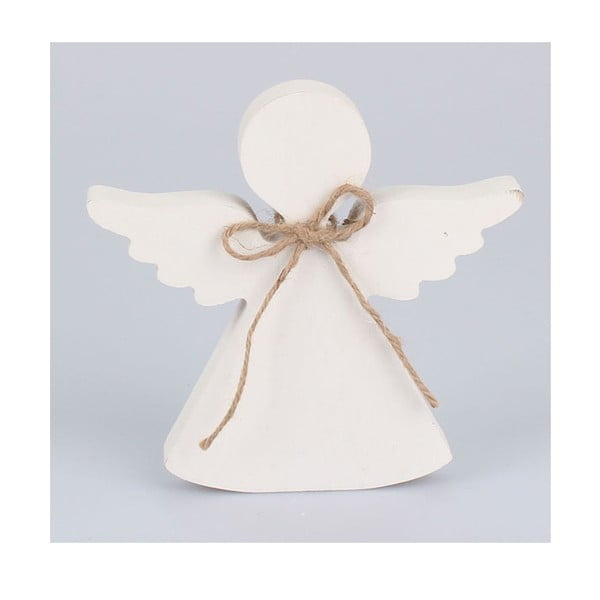 Biely drevený dekoratívny anjel Dakls