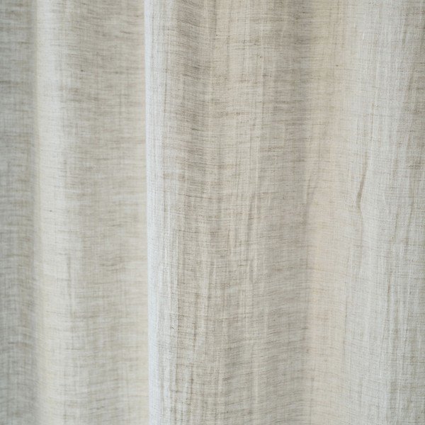 Béžový ľanový ľahký záves s tunelom Linen Tales Daytime, 250 x 130 cm-image-1