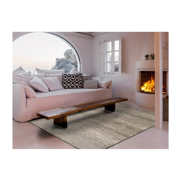 Sivý koberec z viskózy Universal Belga Beigriss, 100 x 140 cm-image-2