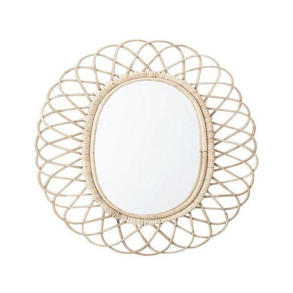 Nástenné zrkadlo s rákosovým rámom Bloomingville Mirroire