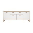 Biela/v prírodnej farbe komoda v dekore duba 196x73x39 cm Ikast – Tvilum