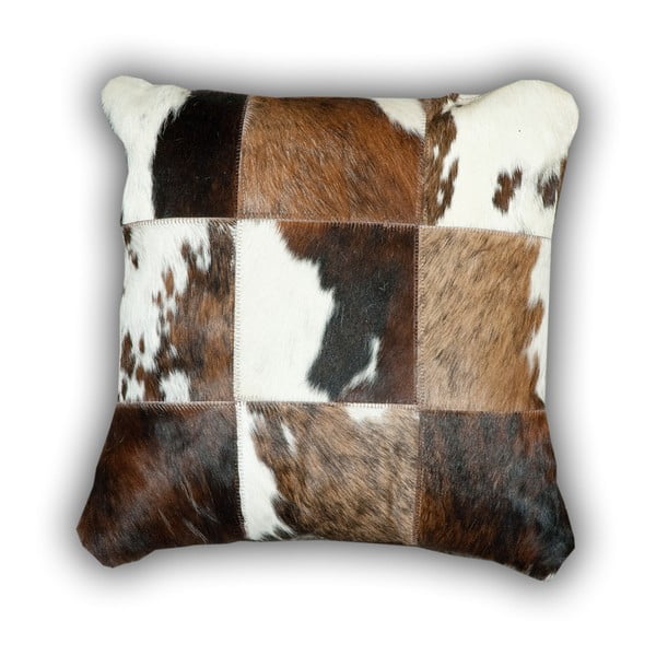 Vankúš z pravej kože Pipsa Cow, 50 × 50 cm