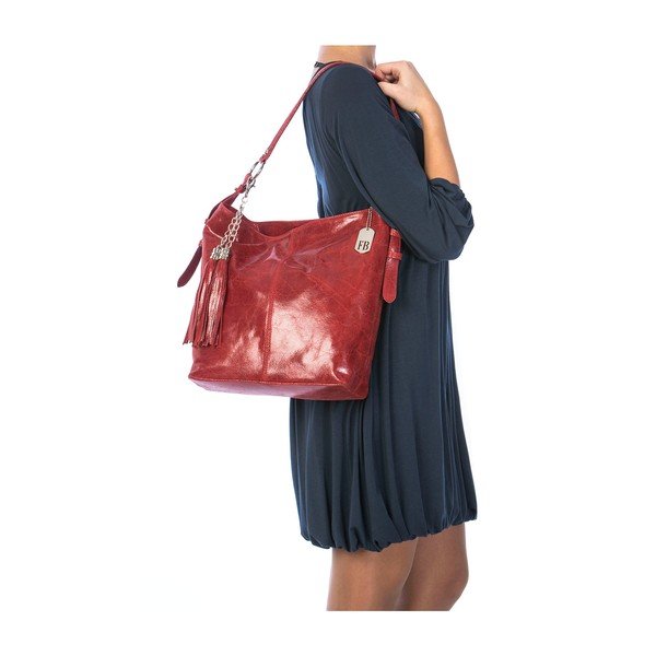 Kožená kabelka Hobo Red-image-4