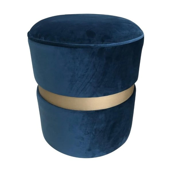 Puf v modrej farbe s nohami z borovicového dreva Simla Velvet Champagne, ⌀ 40 cm