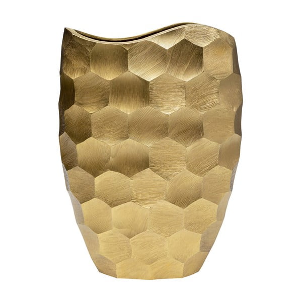 Hliníková váza v zlatej farbe Kare Design Aria Comb, výška 49,5 cm