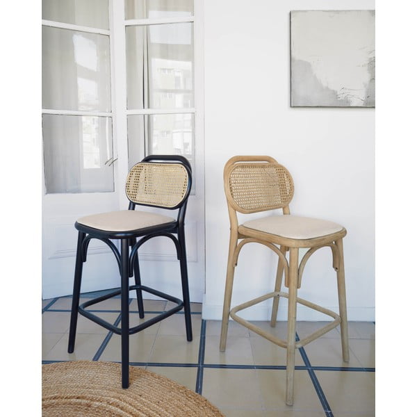 Barová stolička z dubového dreva v prírodnej farbe (výška sedadla 65 cm) Doriane – Kave Home-image-3