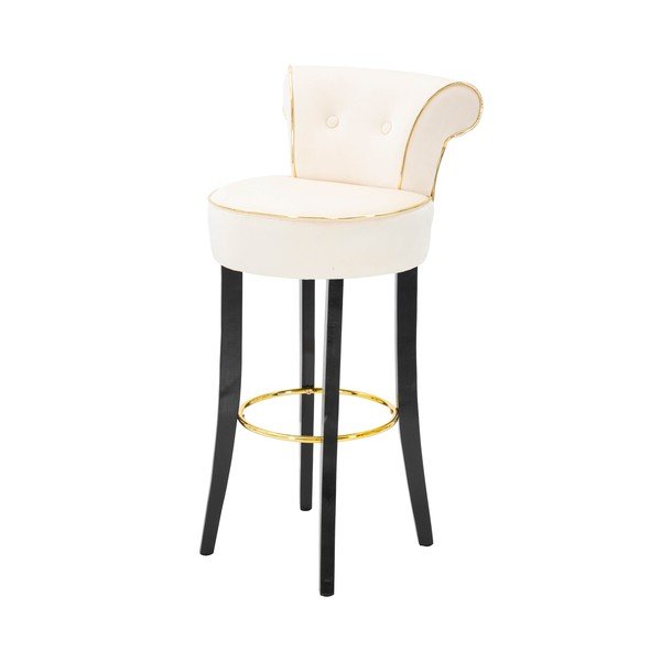 Krémová zamatová barová stolička 96 cm Luxy – Mauro Ferretti-image-2