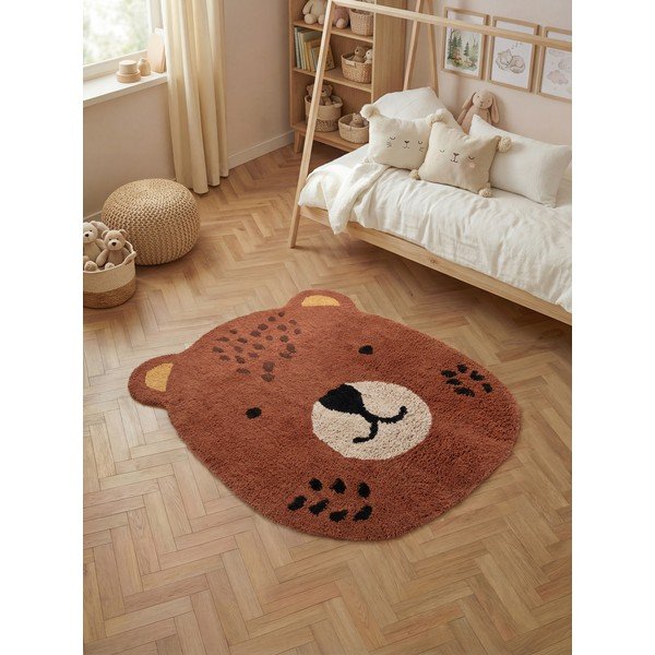 Hnedý prateľný/ručne tkaný bavlnený detský koberec 120x149 cm Snuggle Berry – Hanse Home-image-1