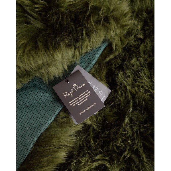 Tmavozelený koberec z ovčej kožušiny Royal Dream Zealand Square, 70 x 70 cm-image-2