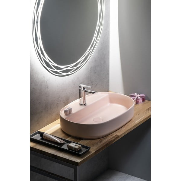 Ružové keramické umývadlo 60x40 cm Infinity Oval – Sapho-image-1
