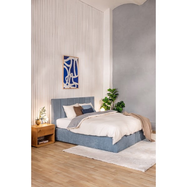 Modrá boxspring posteľ 160x200 cm Olia Bold Line – Bonami Selection-image-1