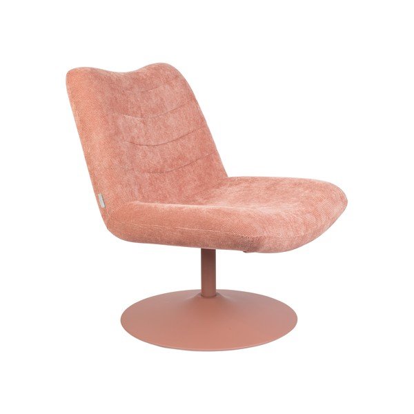 Ružové zamatové kreslo Bubba – Zuiver