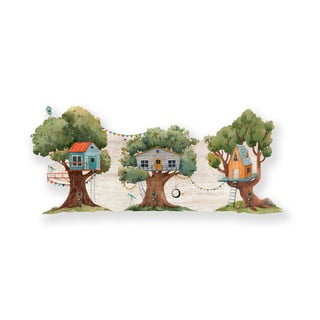 Zelený detský nástenný vešiak Tree House - Little Nice Things
