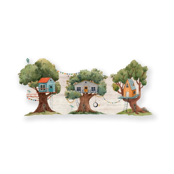 Zelený detský nástenný vešiak Tree House - Little Nice Things