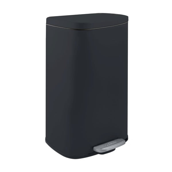 Matne čierny nášľapný oceľový odpadkový kôš 50 l Akira – Spirella