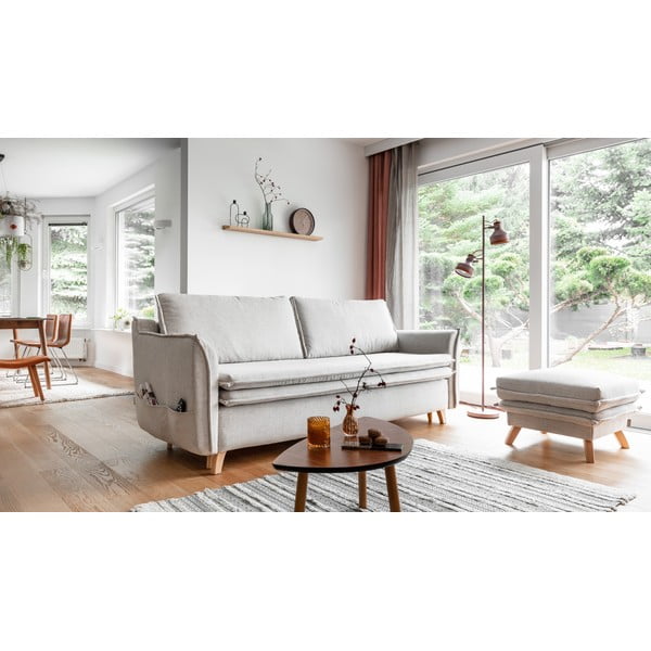 Krémovobiela rozkladacia pohovka 225 cm Charming Charlie – Miuform-image-4