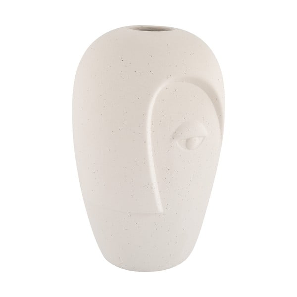 Krémovobiela keramická váza (výška  19,5 cm) Face – House Nordic