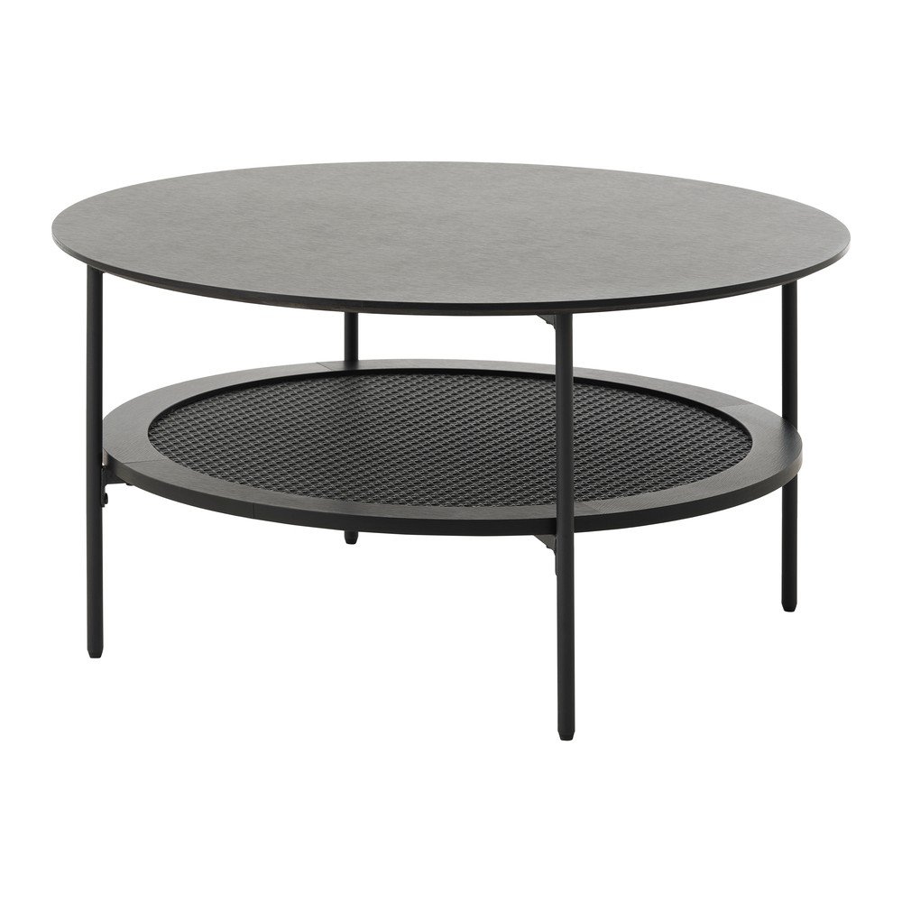 E-shop Čierny okrúhly konferenčný stolík ø 80 cm Pensacola – Unique Furniture