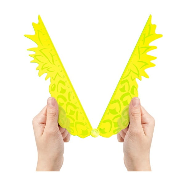 Žlté pravítko v tvare ananásu Just Mustard Tropical-image-2