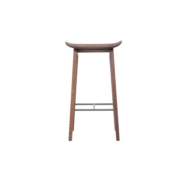 Hnedá barová stolička z dubového dreva NORR11 NY11, 65x35 cm