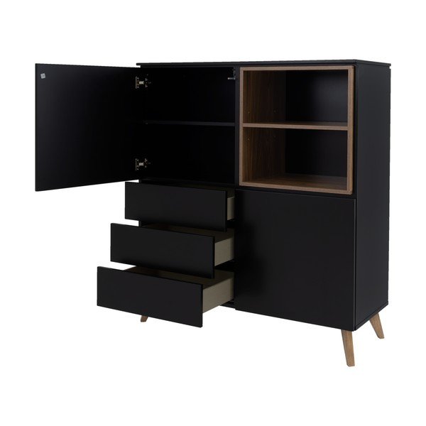 Vysoká komoda v dekore orecha v čierno-prírodnej farbe 120x133 cm Plain – Tenzo-image-4