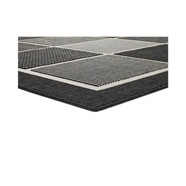 Čierno-sivý vonkajší koberec Universal Nicol Squares, 120 x 170 cm-image-1