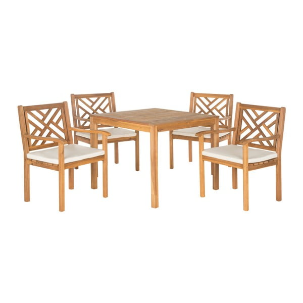 Set záhradného stola a stoličiek vhodný do exteriéru z akáciového dreva Safavieh Mendoza