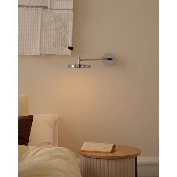LED nástenné svietidlo s ohýbateľnou konštrukciou/so stmievačom do zásuvky v lesklej striebornej farbe ø 15 cm Asteria Wall Long – UMAGE-image-3
