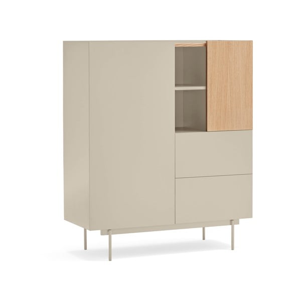 Vysoká komoda v dekore duba v béžovo-prírodnej farbe 100x120 cm Otto – Teulat-image-1