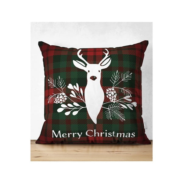 Súprava 4 vianočných obliečok na vankúš a behúň na stôl Minimalist Cushion Covers Tartan Christmas-image-4