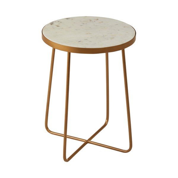 Okrúhly odkladací stolík s mramorovou doskou ø 36 cm Shalimar – Premier Housewares