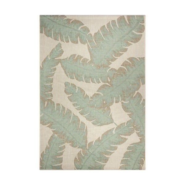 Zeleno-béžový vonkajší koberec Ragami Leaf, 140 x 200 cm