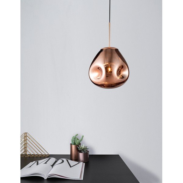 Sklenené závesné svietidlo v ružovo zlatej farbe ø 25 cm Lava – Nova Luce-image-1