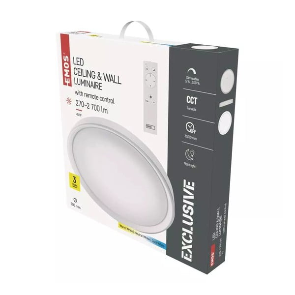 Biele LED stropné svietidlo na diaľkové ovládanie Ilvi - EMOS-image-1