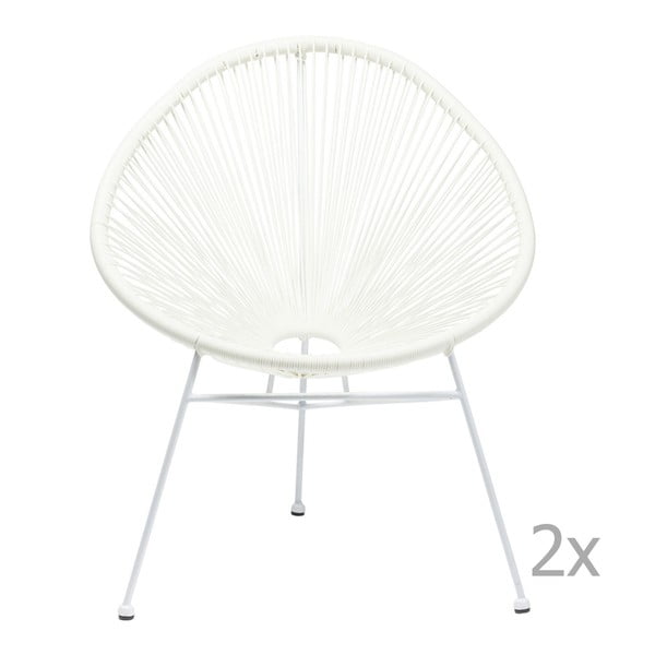 Sada 2 bielych stoličiek Kare Design Spaghetti
