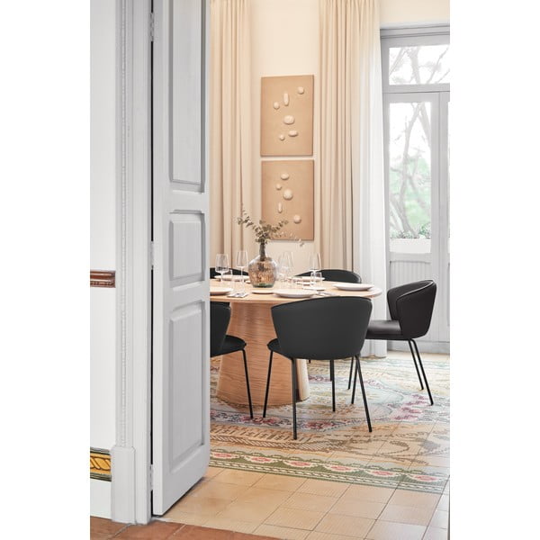 Čierne čalúnené jedálenské kreslá v súprave 2 ks Add – Teulat-image-2