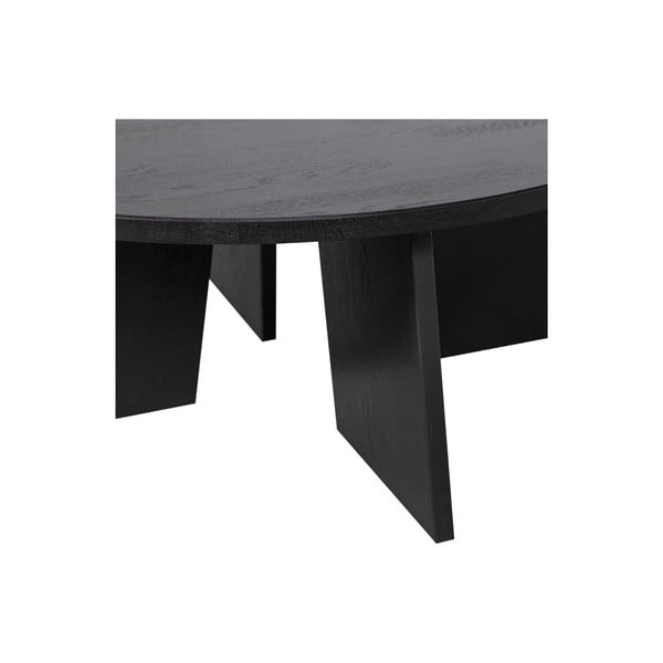 Čierny okrúhly konferenčný stolík ø 90 cm Fries – WOOOD-image-3